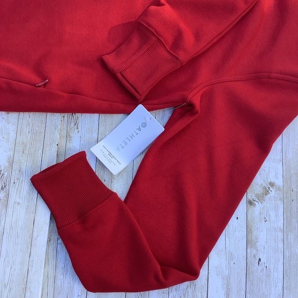 NWT Athleta Cozy Karma Asym Tunic Sweatshirt Dress size S Small Tall Red - Picture 10 of 15
